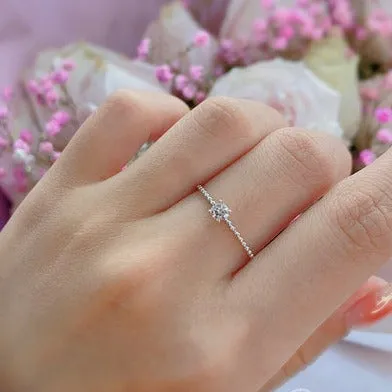 .10ct Moissanite Engagement Ring with Bubble Band 18K Yellow Gold