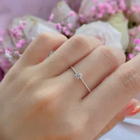 .10ct Moissanite Engagement Ring with Bubble Band 18K Yellow Gold