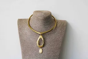 African Brass Necklace, Brass Jewelry, Gift for her, Moms gift, Boho Necklace, Christmas gift