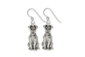 Airedale Terrier Earrings Jewelry Sterling Silver Handmade Dog Earrings AR4-E