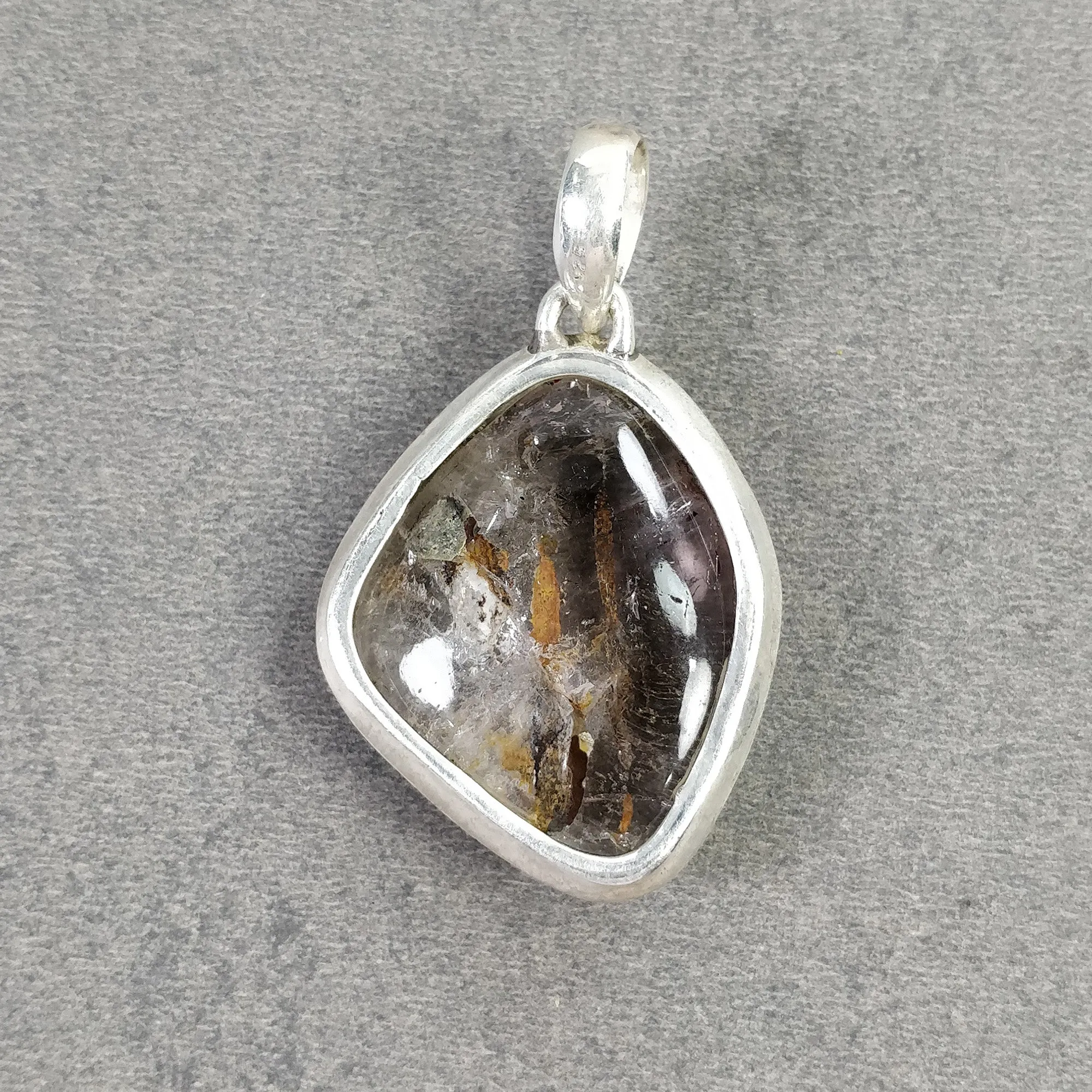 AMETHYST Gemstone 925 Sterling Silver Pendant : 16.27gms Natural Untreated Purple Amethyst Cabochon Bezel Set Pendant 2"