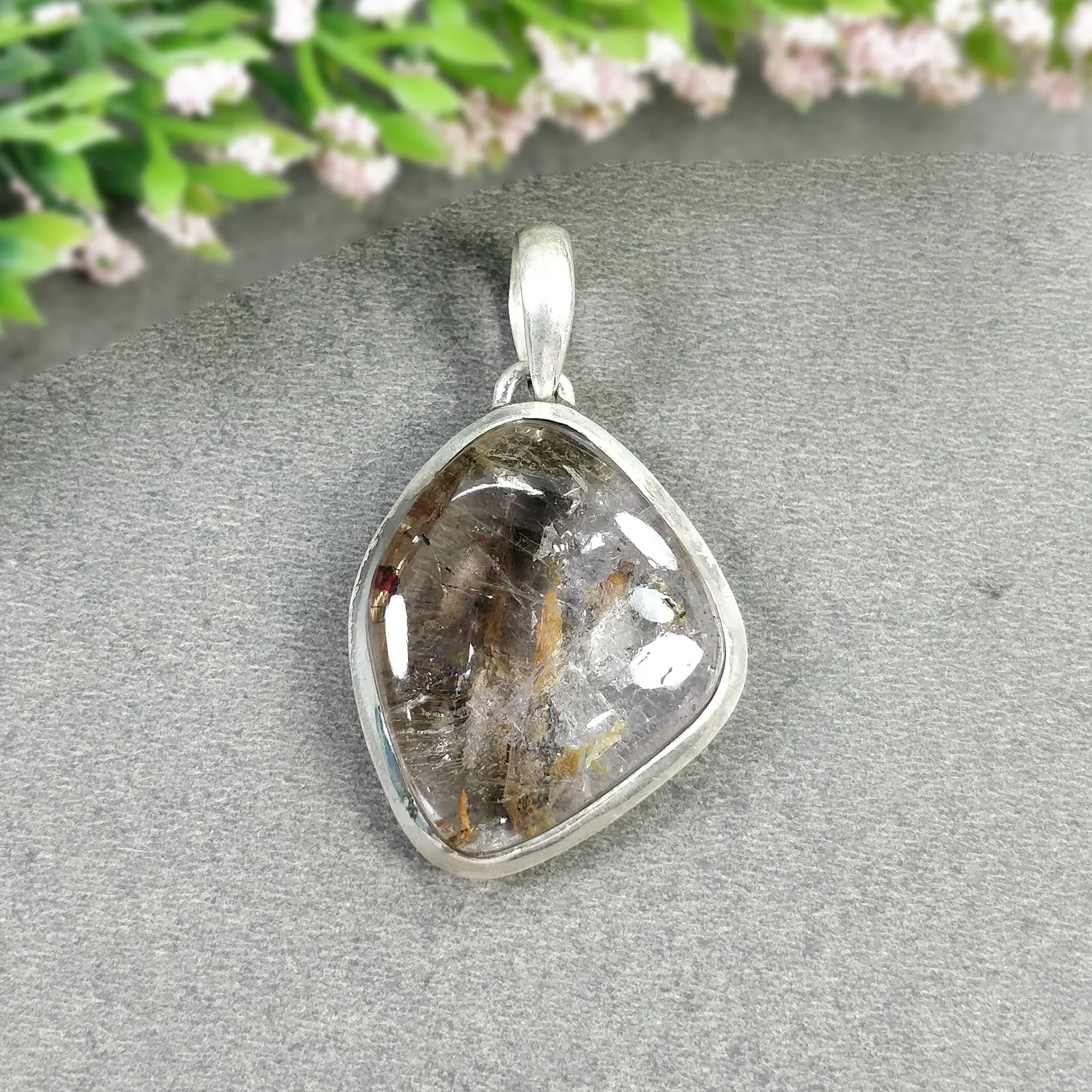 AMETHYST Gemstone 925 Sterling Silver Pendant : 16.27gms Natural Untreated Purple Amethyst Cabochon Bezel Set Pendant 2"