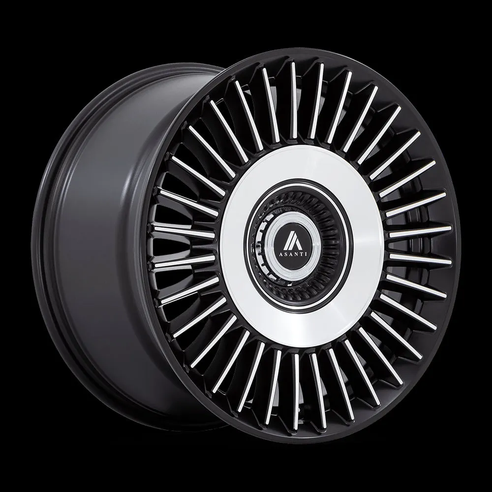 Asanti ABL-40 Tiara 22X9 5X112 5X120 35mm Satin Black With Bright Machined Face
