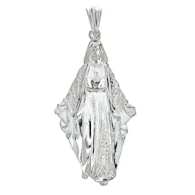 Better Jewelry 925 Sterling Silver Large Virgin Mary Pendant