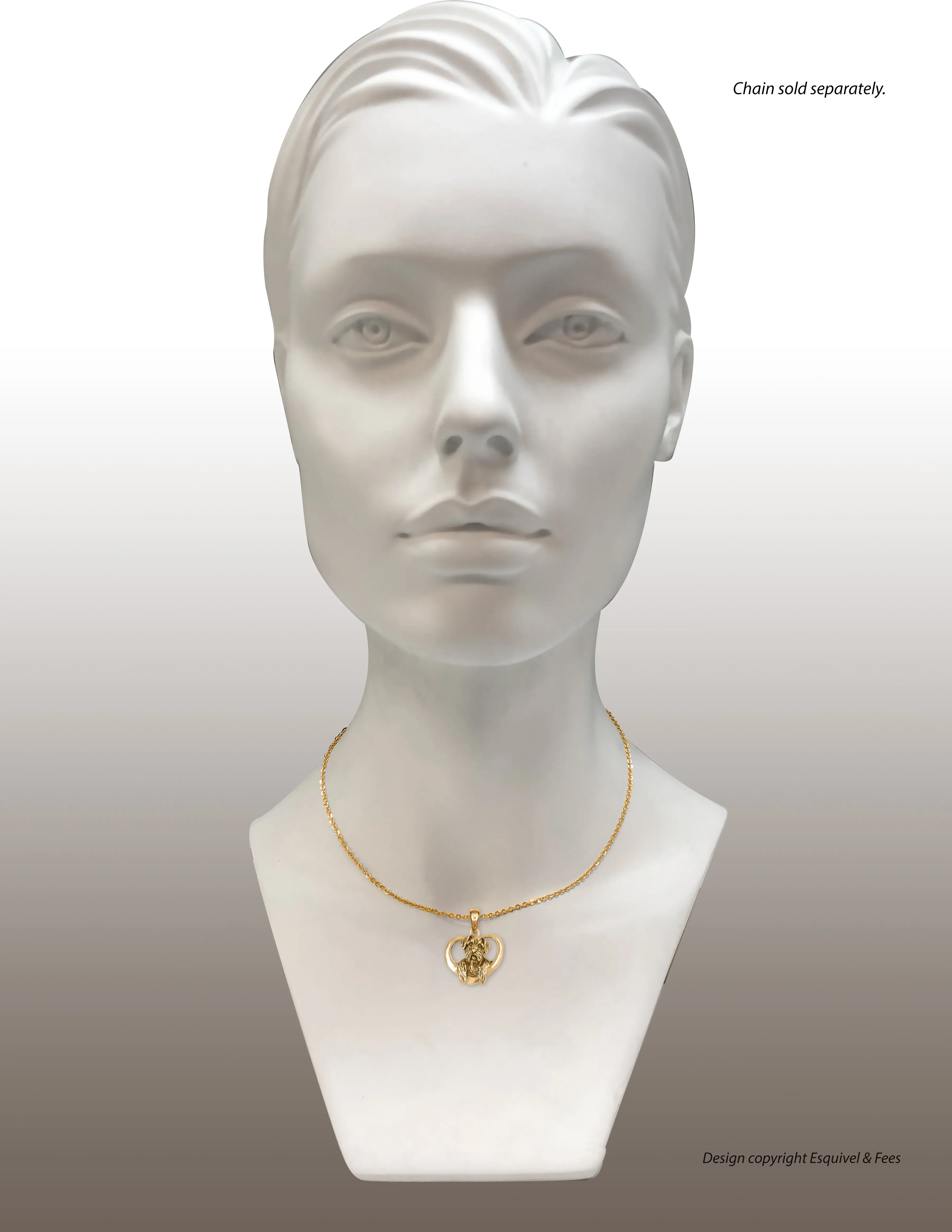 Border Terrier Jewelry 14k Yellow Gold Handmade Border Terrier Pendant  BDT2-PG