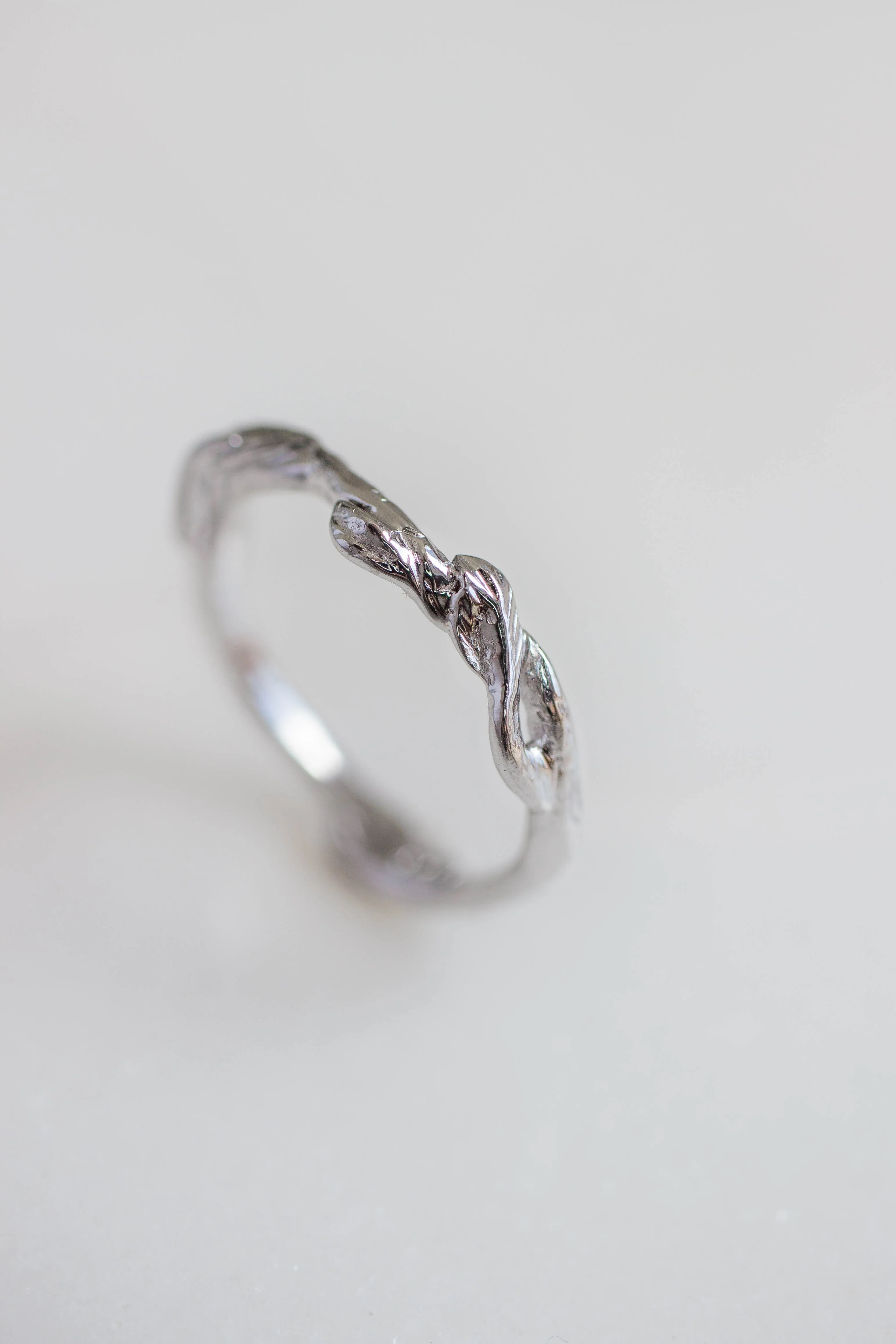 Branch wedding ring, matching band for Clematis