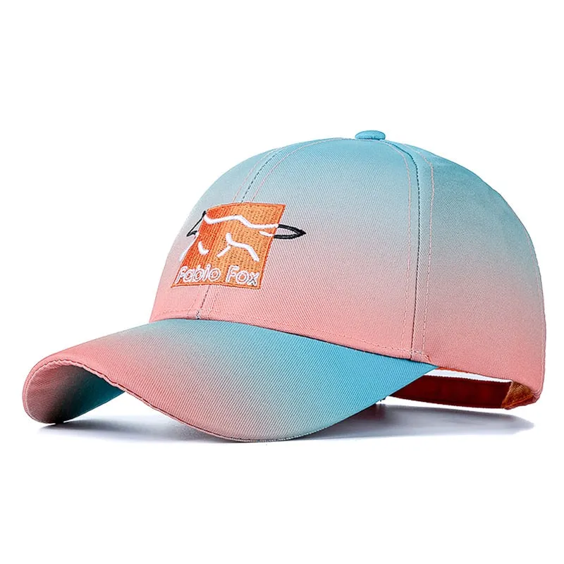 Brand Gradient Hats For Women Fashion Letter Embroidered Bright Baseball Cap Adjustable Outdoor Female Streetwear Hat