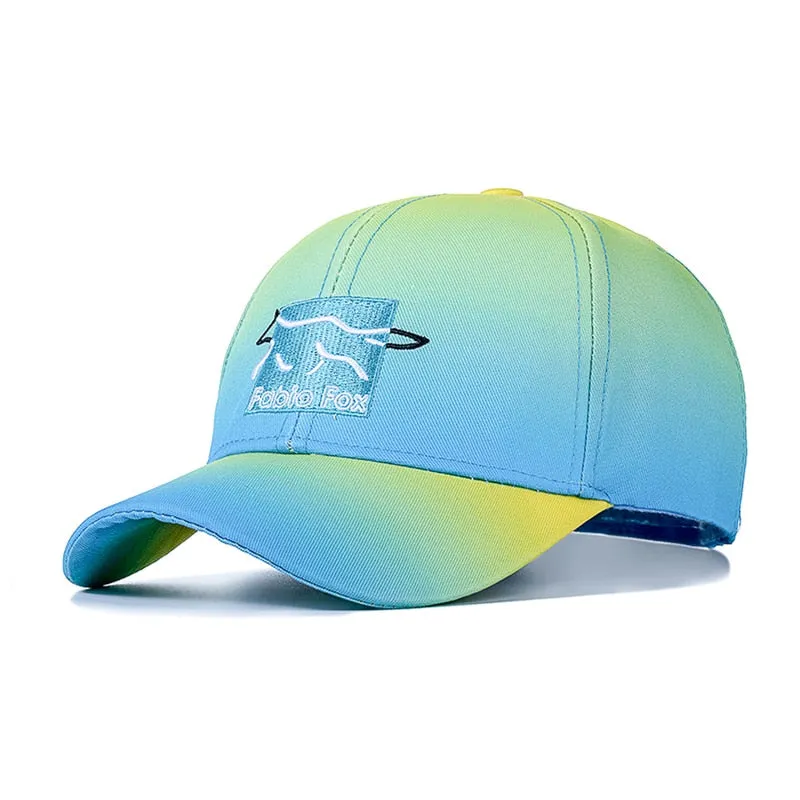 Brand Gradient Hats For Women Fashion Letter Embroidered Bright Baseball Cap Adjustable Outdoor Female Streetwear Hat