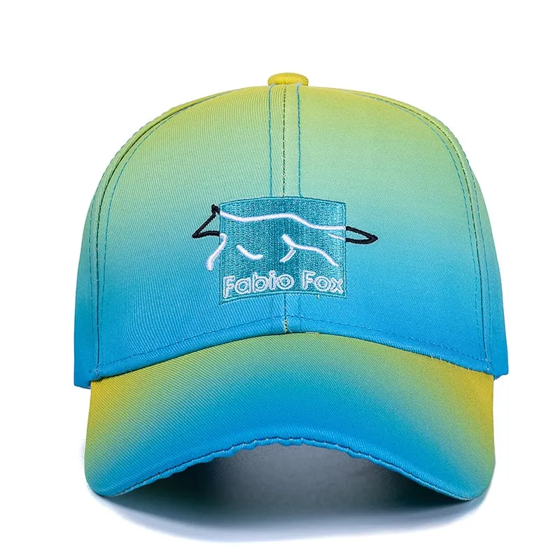 Brand Gradient Hats For Women Fashion Letter Embroidered Bright Baseball Cap Adjustable Outdoor Female Streetwear Hat