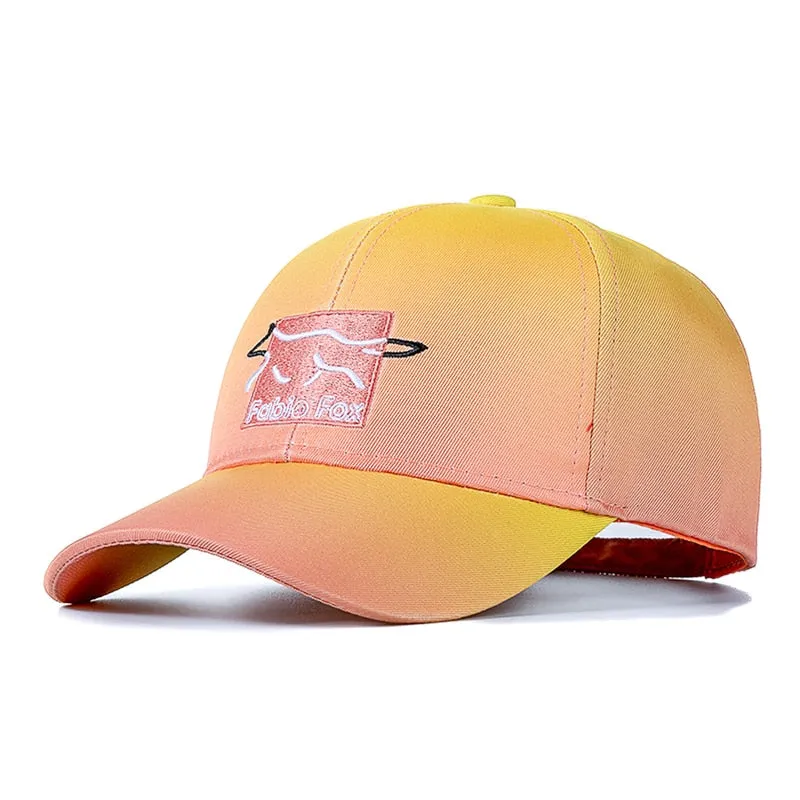 Brand Gradient Hats For Women Fashion Letter Embroidered Bright Baseball Cap Adjustable Outdoor Female Streetwear Hat