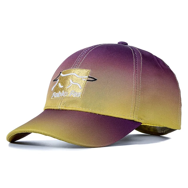 Brand Gradient Hats For Women Fashion Letter Embroidered Bright Baseball Cap Adjustable Outdoor Female Streetwear Hat