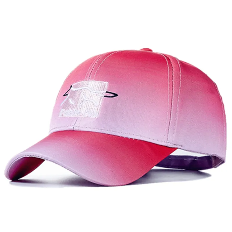 Brand Gradient Hats For Women Fashion Letter Embroidered Bright Baseball Cap Adjustable Outdoor Female Streetwear Hat