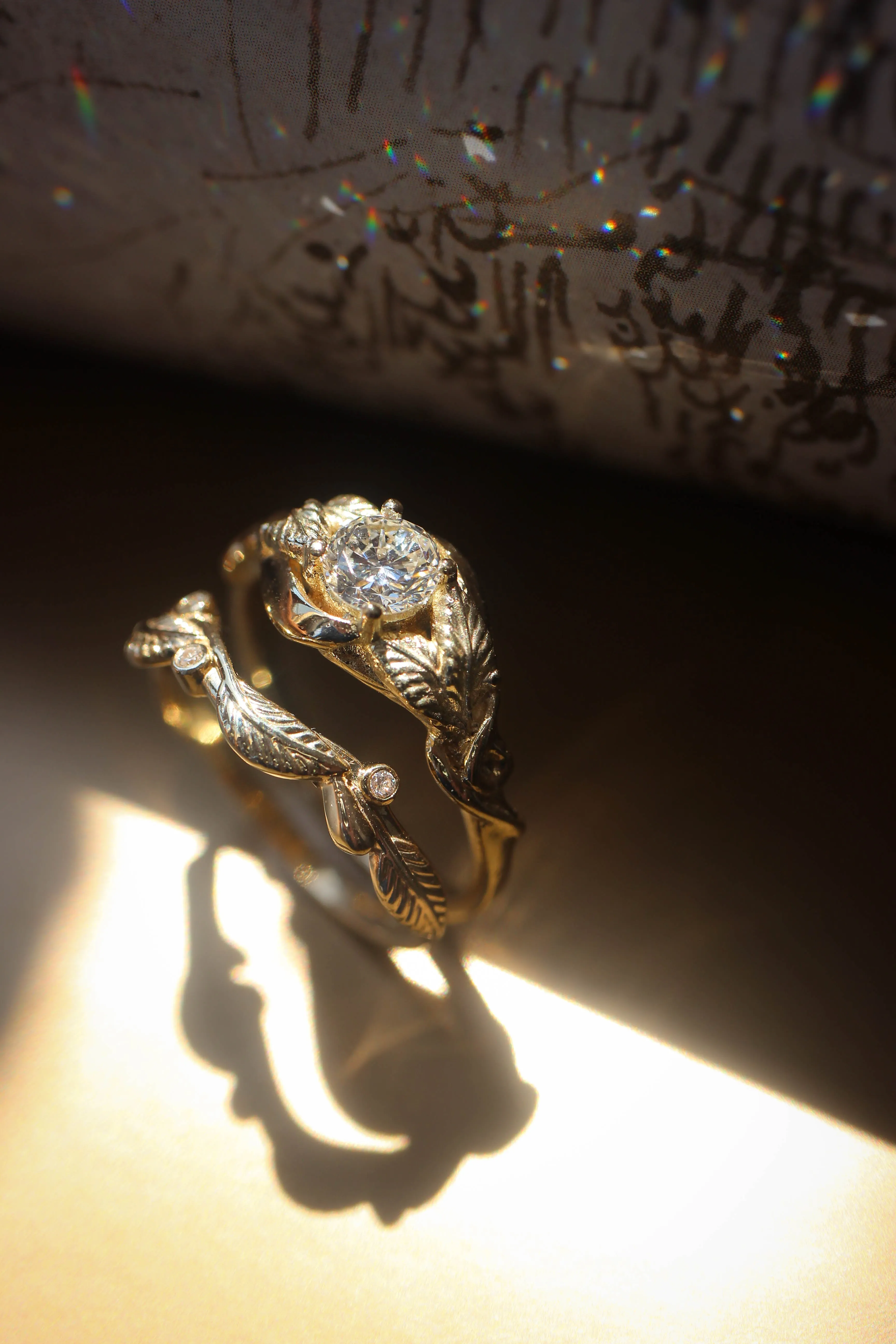 Bridal ring set with moissanites or diamonds / Azalea