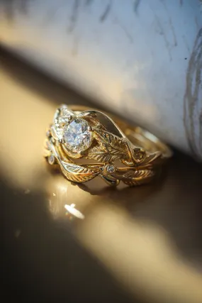Bridal ring set with moissanites or diamonds / Azalea