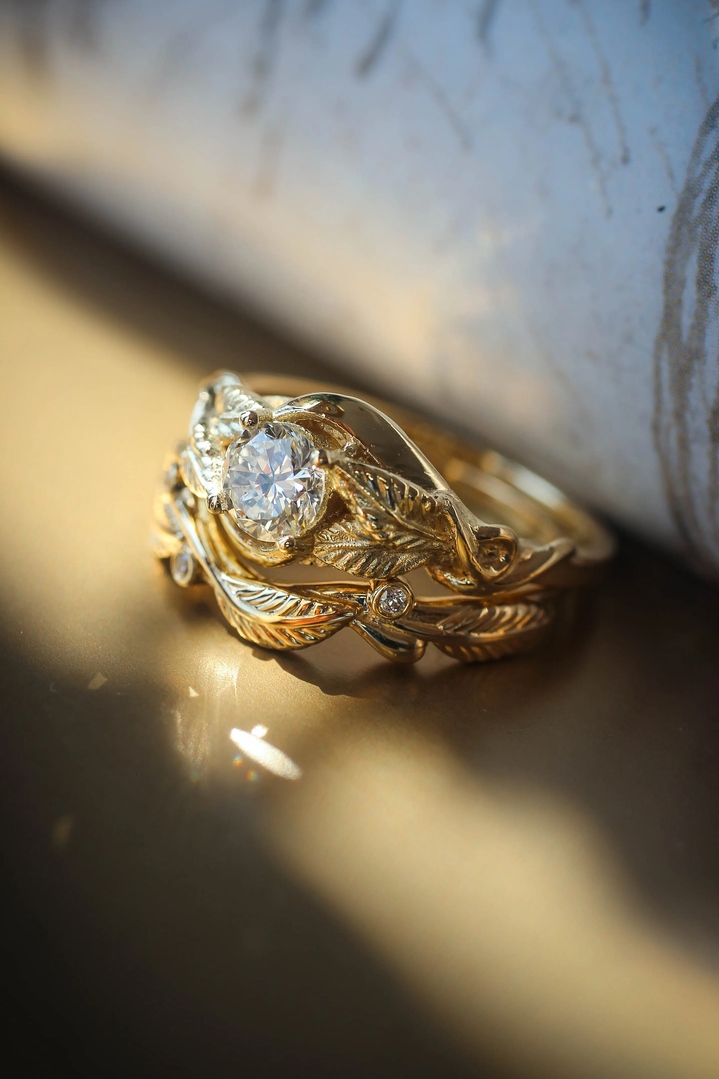 Bridal ring set with moissanites or diamonds / Azalea