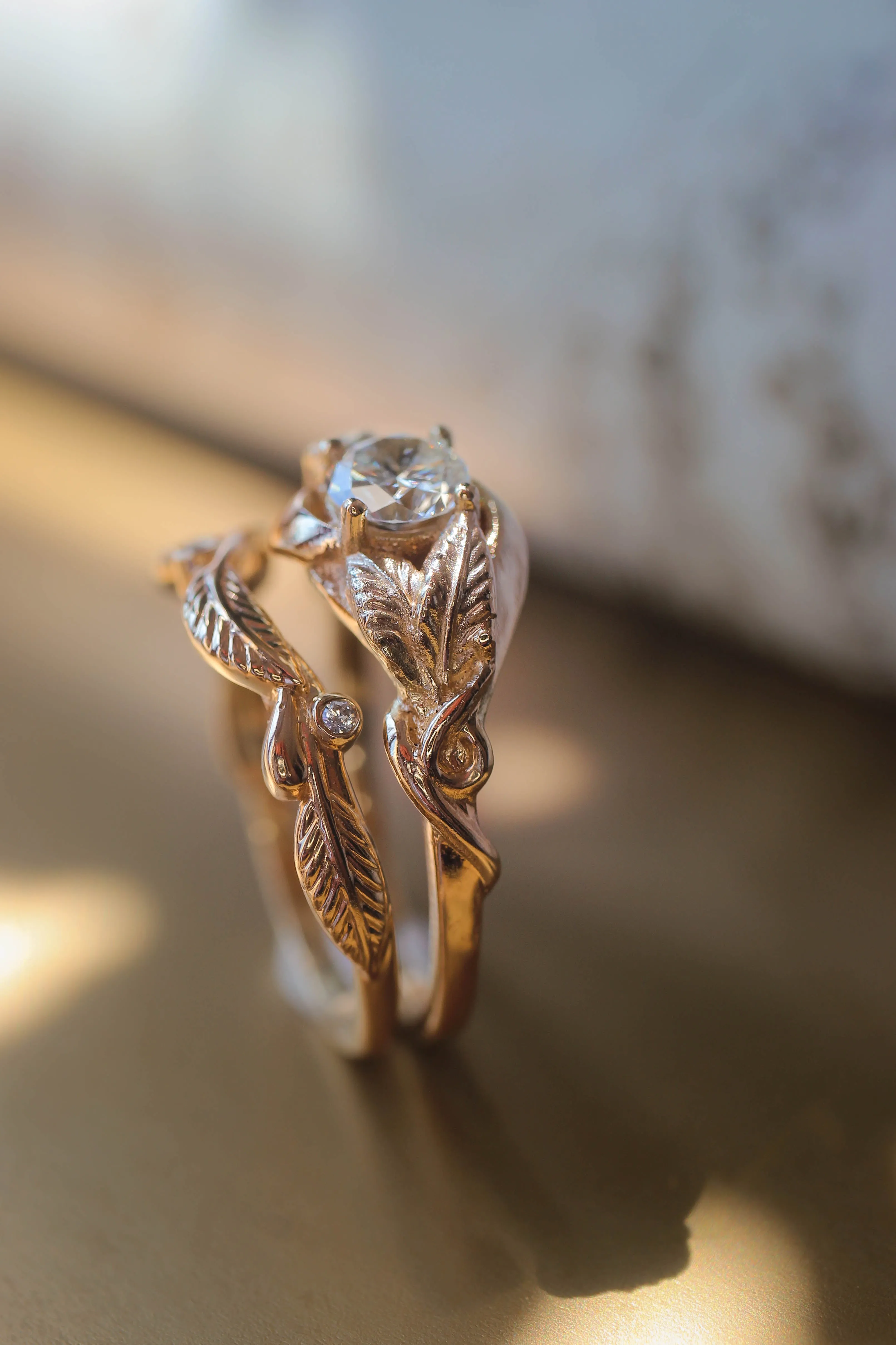 Bridal ring set with moissanites or diamonds / Azalea
