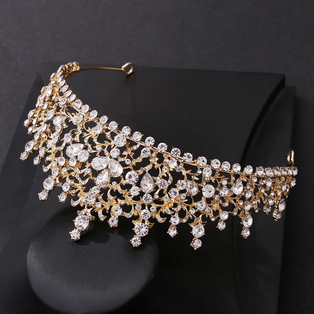 Bridal Tiara Baroque Rhinestone Crown Internet Celebrity Wedding Dress Wedding Adult Birthday Princess Crown