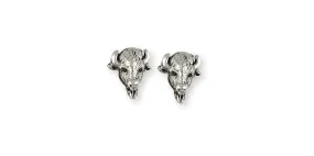 Buffalo Earrings Jewelry Sterling Silver Handmade Bison Earrings BUF6-E