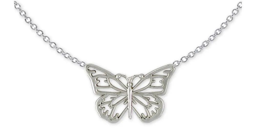 Butterfly Necklace Jewelry Sterling Silver Handmade Butterfly Necklace BY2-NK