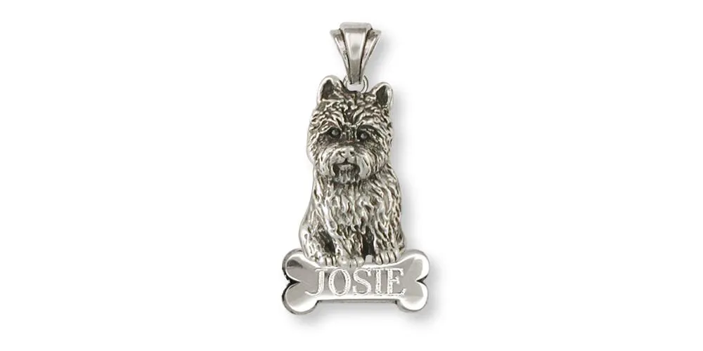 Cairn Terrier Pendant Jewelry Sterling Silver Handmade Dog Pendant CNWT32-NP