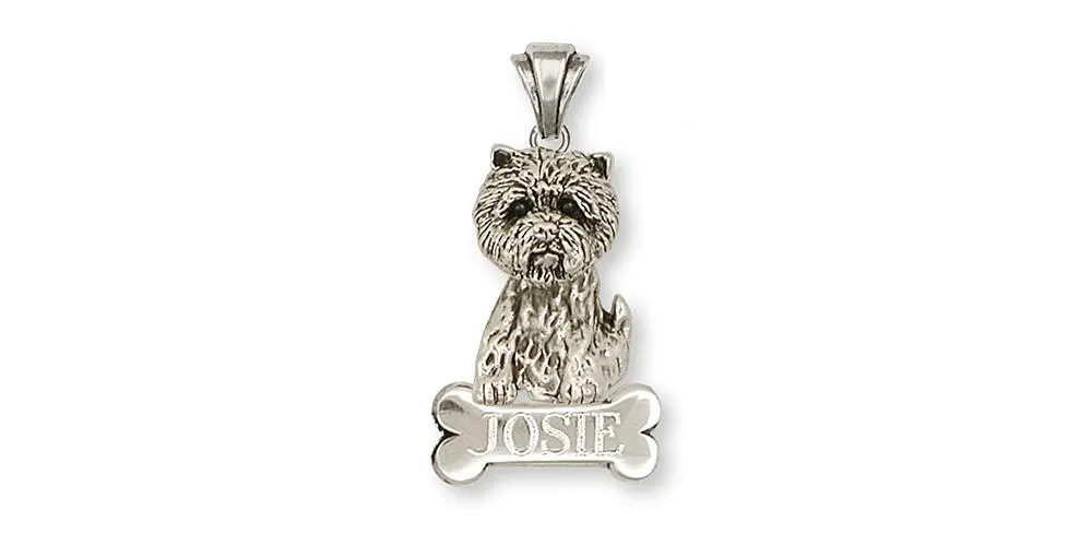 Cairn Terrier Pendant Jewelry Sterling Silver Handmade Dog Pendant CNWT5-NP