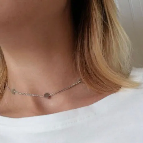 Circles or Stars Stainless Steel Choker Necklace
