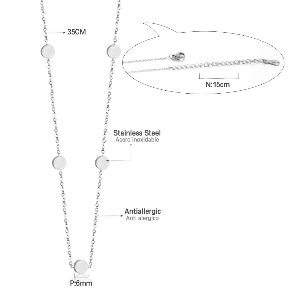 Circles or Stars Stainless Steel Choker Necklace