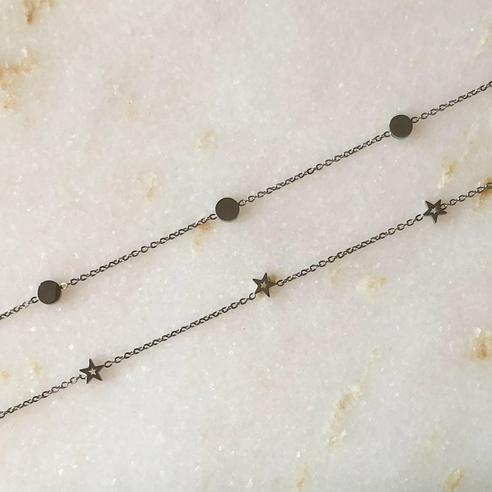 Circles or Stars Stainless Steel Choker Necklace