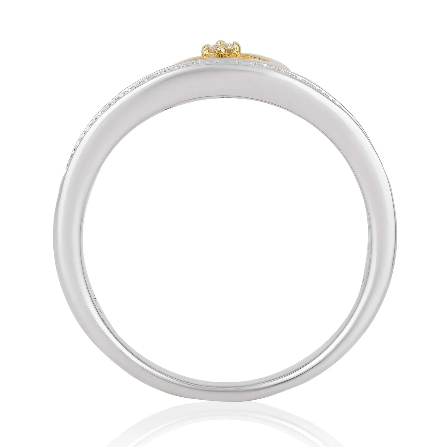 Enchanted Disney Fine Jewelry Sterling Silver and 10K Yellow Gold 1/10CTTW Jasmine Tiara Ring