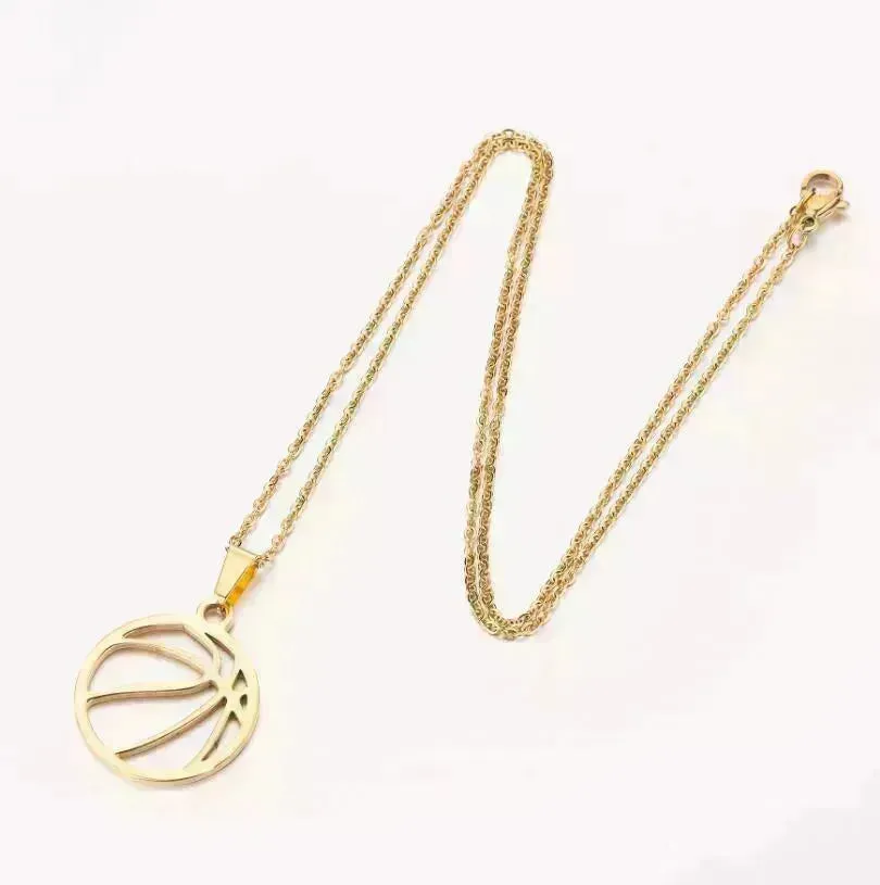 Games stainless steel volleyball necklace for men and women