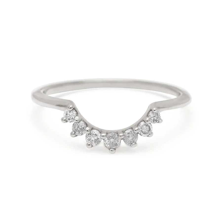 Grand Tiara Band - 14k Gold & Grey Diamonds