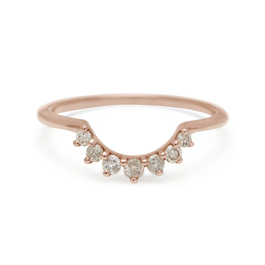 Grand Tiara Band - 14k Gold & Grey Diamonds