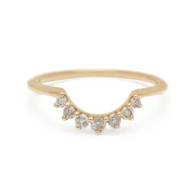 Grand Tiara Band - 14k Gold & Grey Diamonds