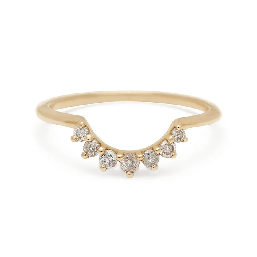 Grand Tiara Band - 14k Gold & Grey Diamonds