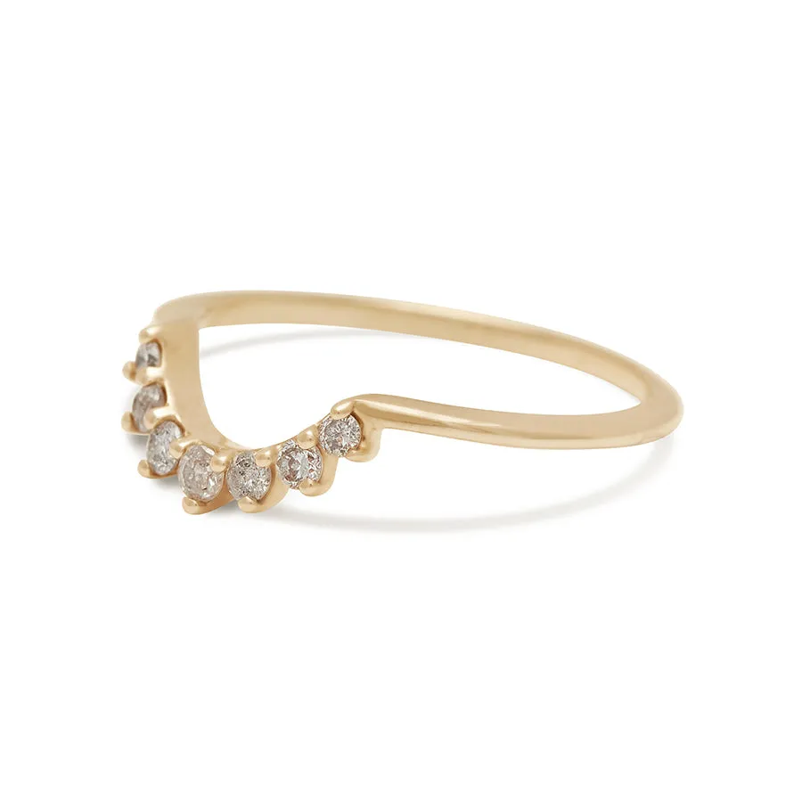 Grand Tiara Band - 14k Gold & Grey Diamonds