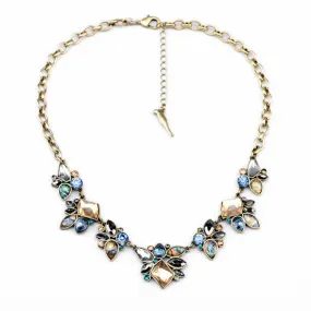 Mixed Color Crystal Pendants Women Statement Necklace Fashion Jewelry