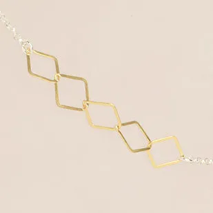 Mixed Metals Diamond Chain Anklet