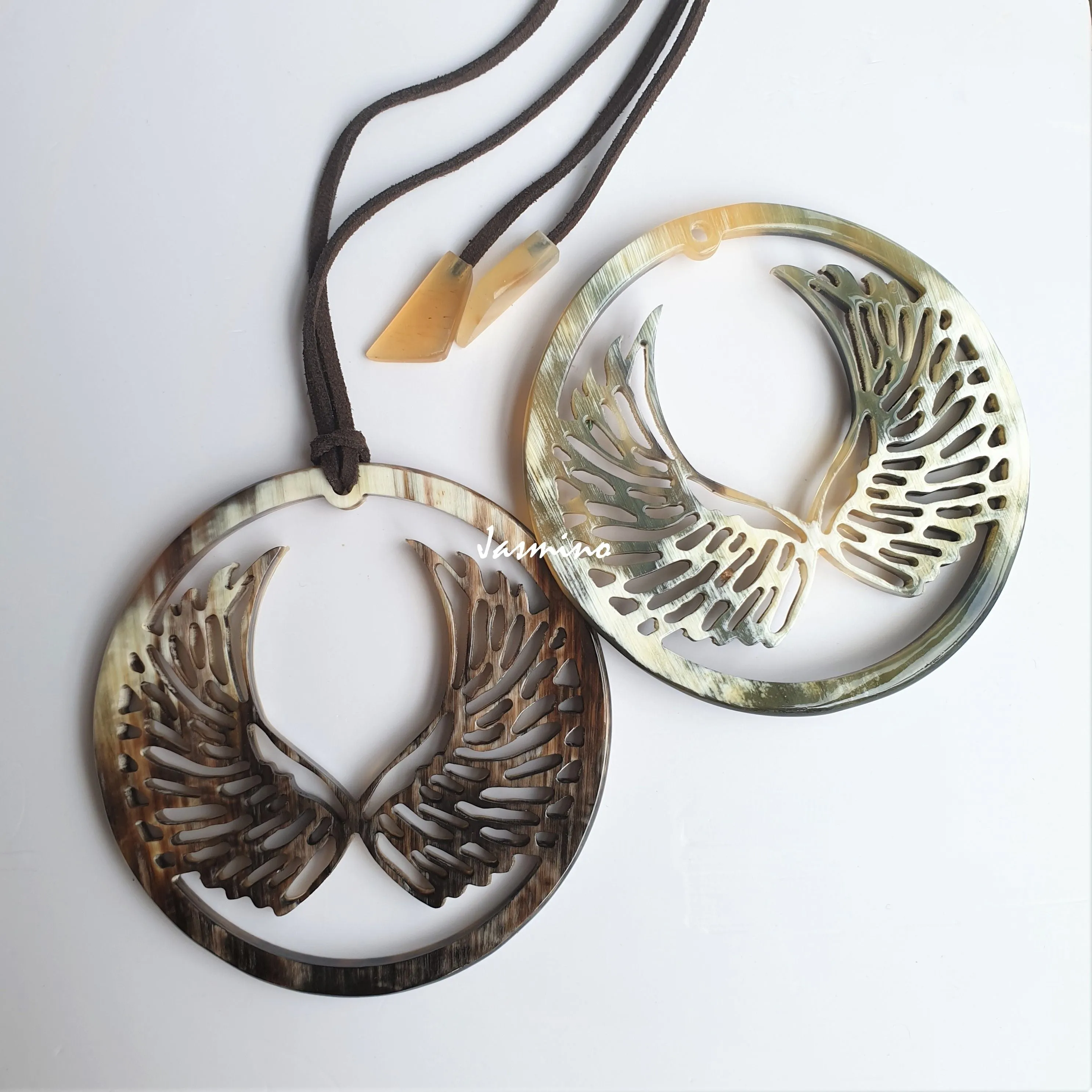 Natural Handmade Buffalo Horn Pendant J18278, Enhanced Value for Women