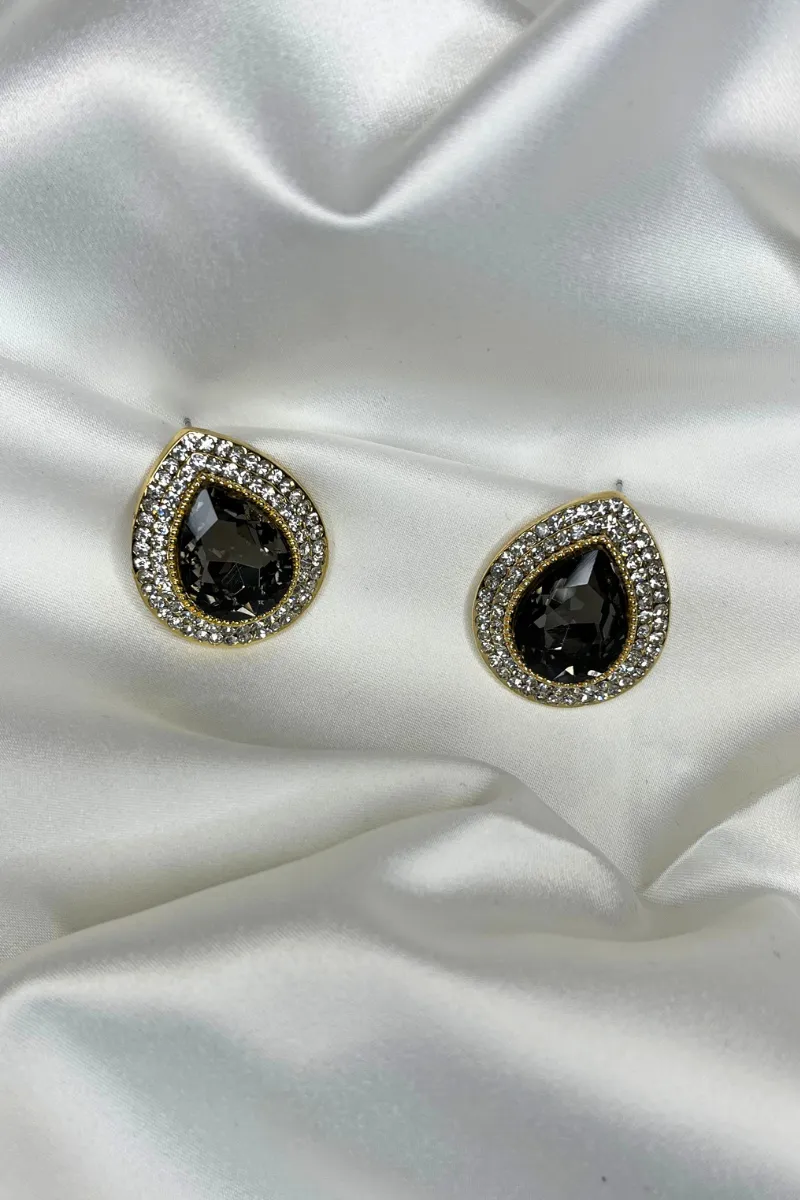 Ophelia Graphite Teardrop Tango Earrings