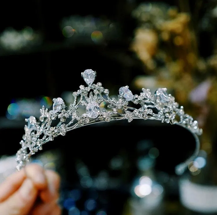"Annelise" - Cubic Zirconia Bridal 3-Piece Jewelry Set With Tiara