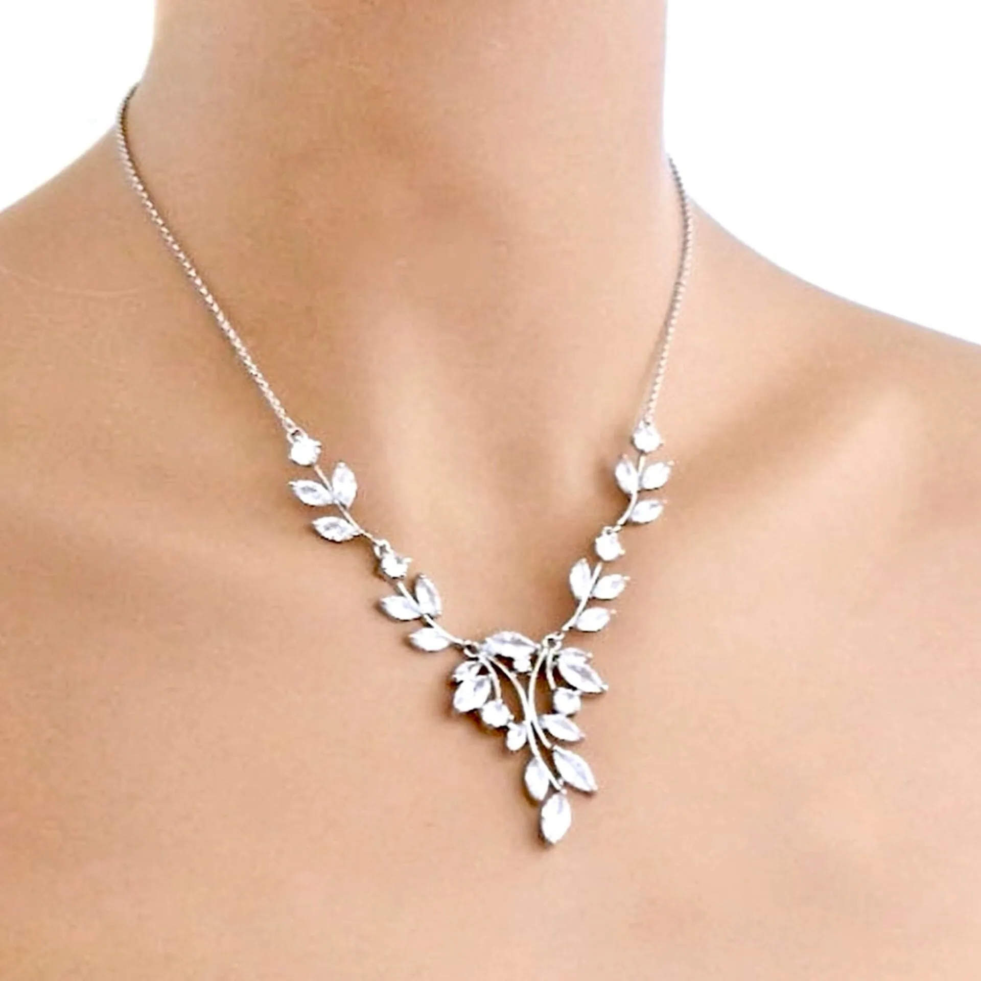 "Annelise" - Cubic Zirconia Bridal 3-Piece Jewelry Set With Tiara