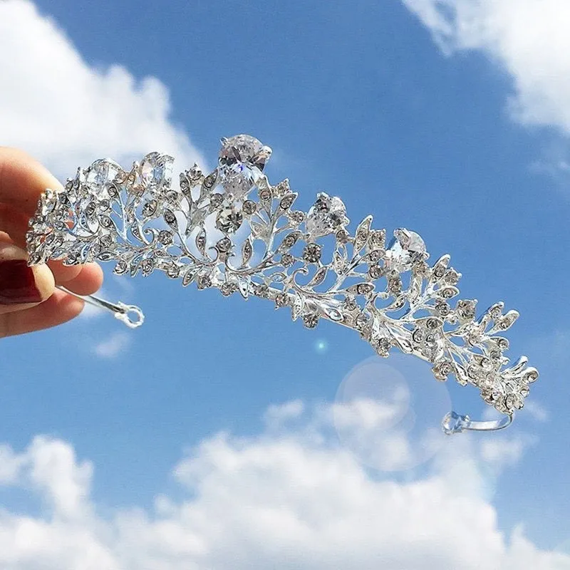 "Brianna" - Wedding Cubic Zirconia Tiara - Available in Silver, Rose Gold and Yellow Gold