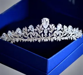 "Brianna" - Wedding Cubic Zirconia Tiara - Available in Silver, Rose Gold and Yellow Gold