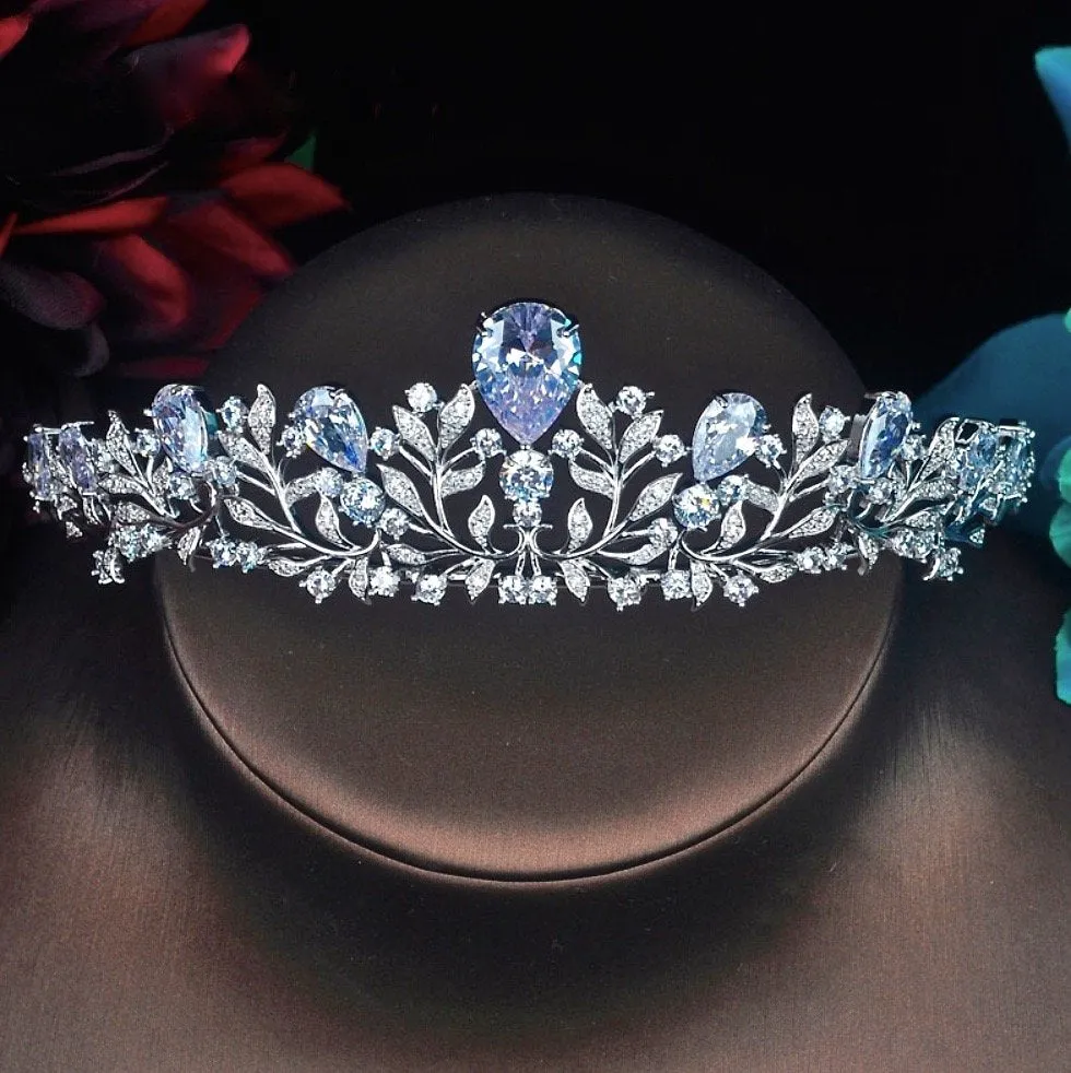 "Brianna" - Wedding Cubic Zirconia Tiara - Available in Silver, Rose Gold and Yellow Gold
