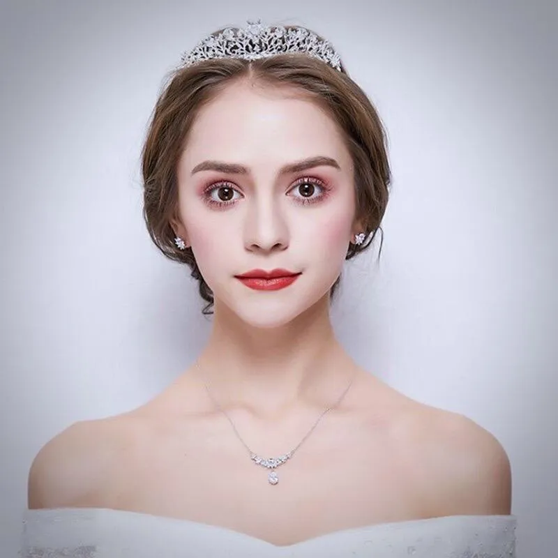 "Brianna" - Wedding Cubic Zirconia Tiara - Available in Silver, Rose Gold and Yellow Gold
