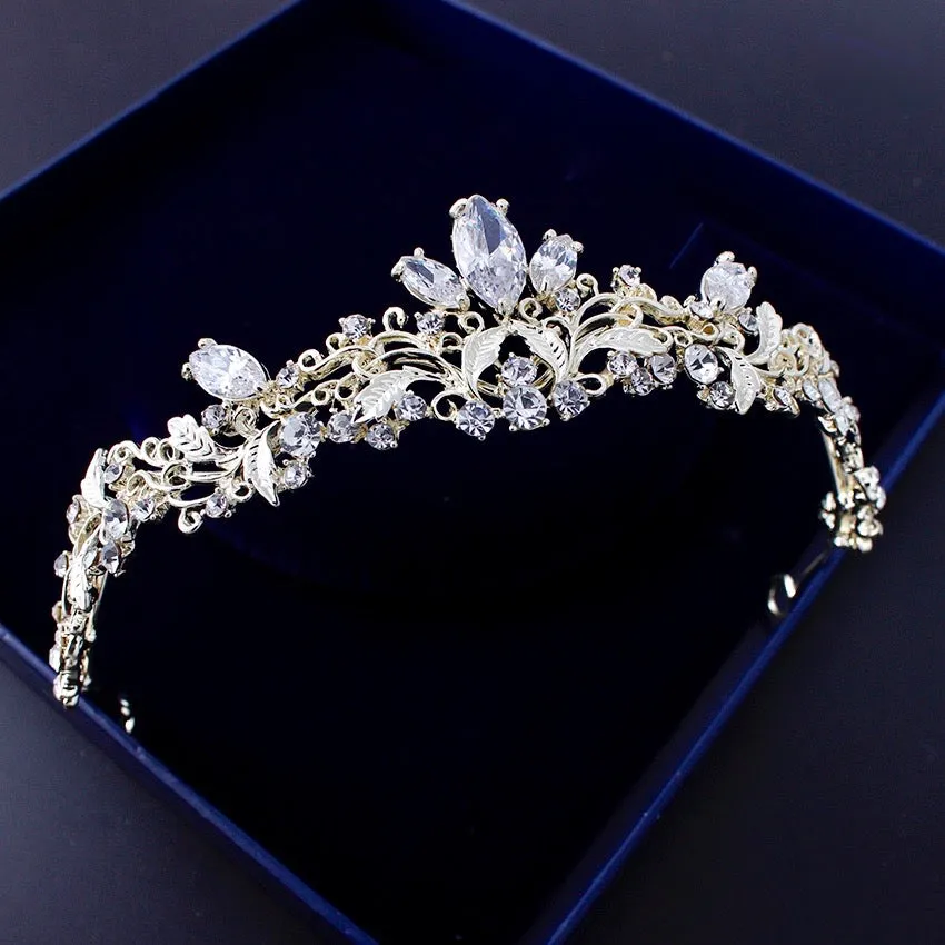 "Callie" - Gold Crystal Bridal Tiara