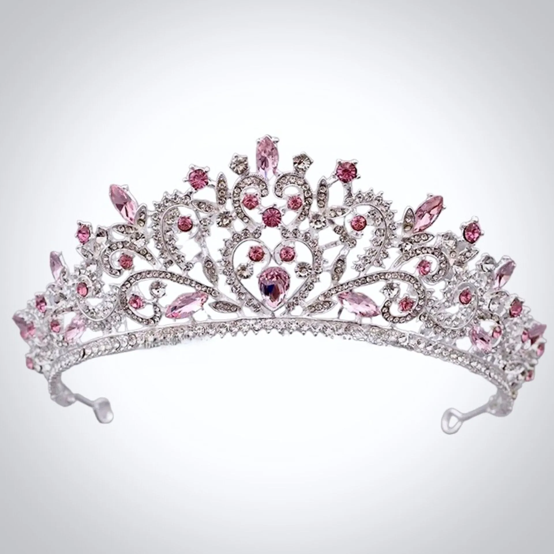 "Coral" - Pink Crystal Bridal Tiara