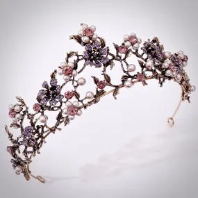 "Isadora" - Bohemian Gold Pearl Bridal Tiara