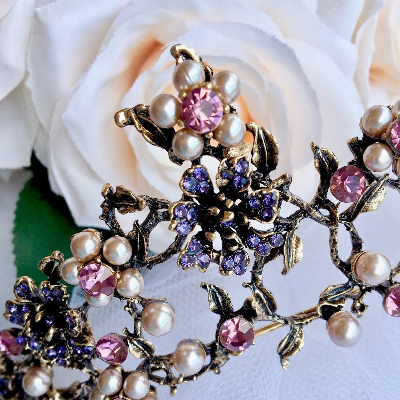 "Isadora" - Bohemian Gold Pearl Bridal Tiara