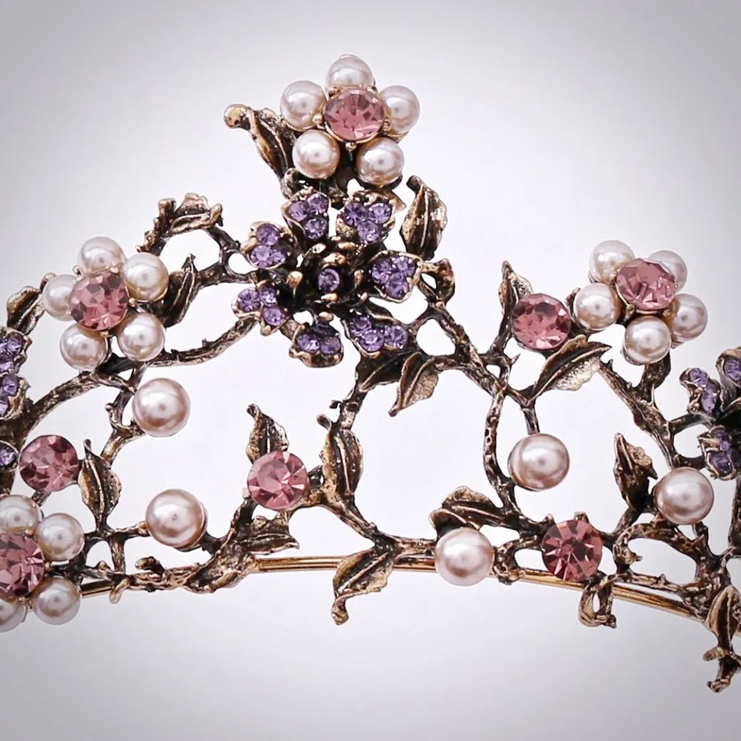 "Isadora" - Bohemian Gold Pearl Bridal Tiara
